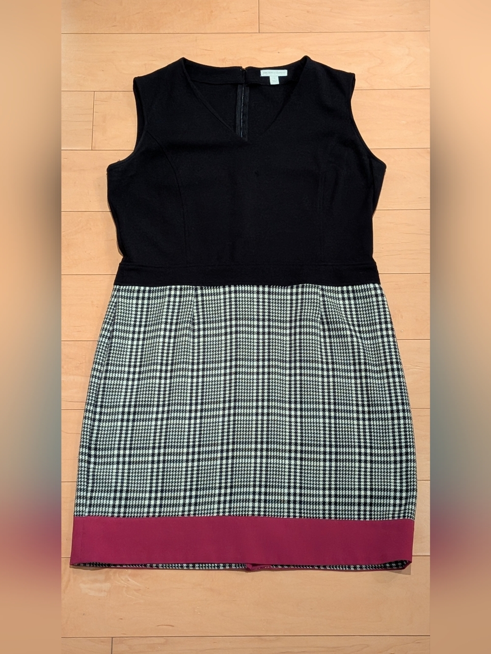 New York & Company Sleeveless Houndstooth Sheath Dress Size 14 Work